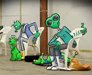 Illustration for thank you card 'Green students' dog trainers course Cursuscentrum Dierverzorging Barneveld