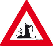 Cartoon "Watch out for stumbling wildlife" - Vector illustration for T-Shirt