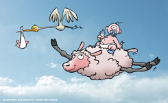 Cartoon birth announcement card