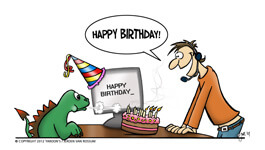 Cartoon on the occasion of the 10th anniversary Nuance Dragon Speaking software